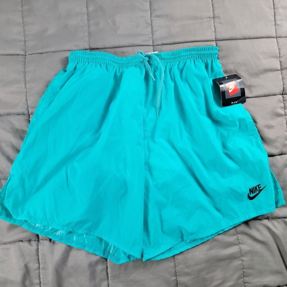 Vintage Nike Mens Large Teal Blue Shorts Casual Athletic Lightweight Outdoors